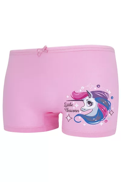 Girls' Boxer Pack Mixed Colors Unicorn Printed Boxer 5-Pack 