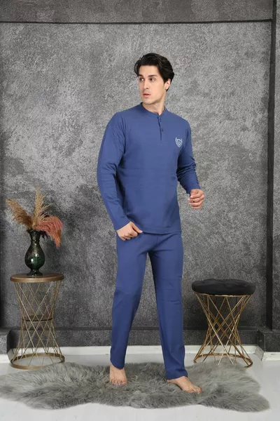 طقم بيجامة رجالي % قطن سوبرم 