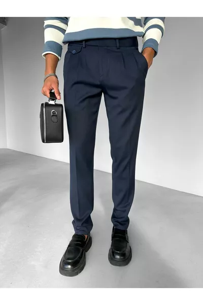 بنطال رجالي كحلي منقوش