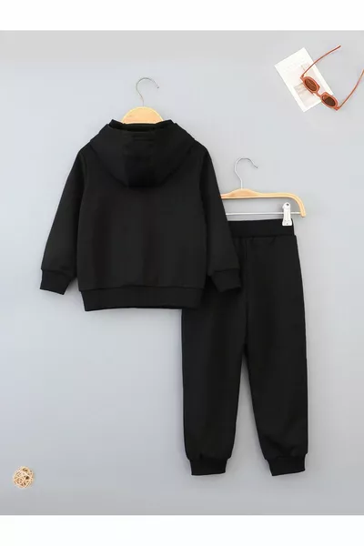 Kids Unisex Oversized Hoodie Tracksuit Basic Cotton Lined