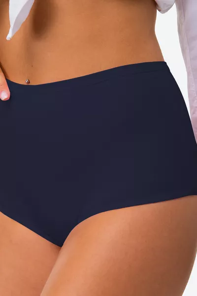 Damen Baumwollslips 5er-Pack - Mit Elasthan, Hoher Bund, Große Größen, Schwarz