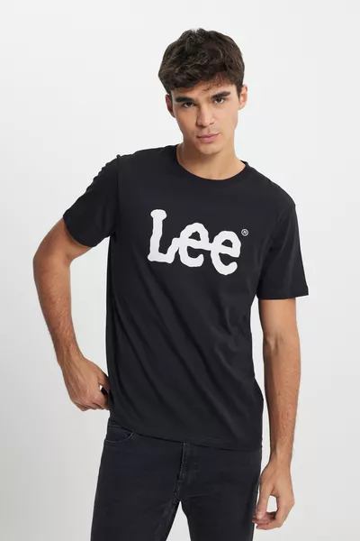 Regular Fit Crew Neck % Cotton Black Men's T-shirt