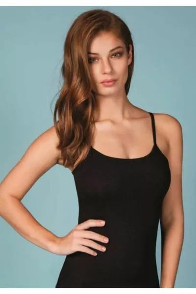 Clara Boutique Damen Schwarz 3er-Pack Trägertop aus Baumwolle mit Elasthan 