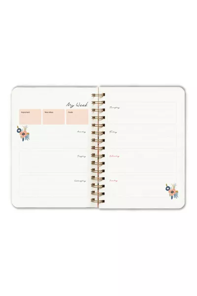 Независим планер с тетрадка с сини цветя