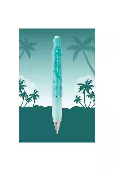 Дълбок механичен молив 0,7 мм с природен десен, пастел тюркоаз