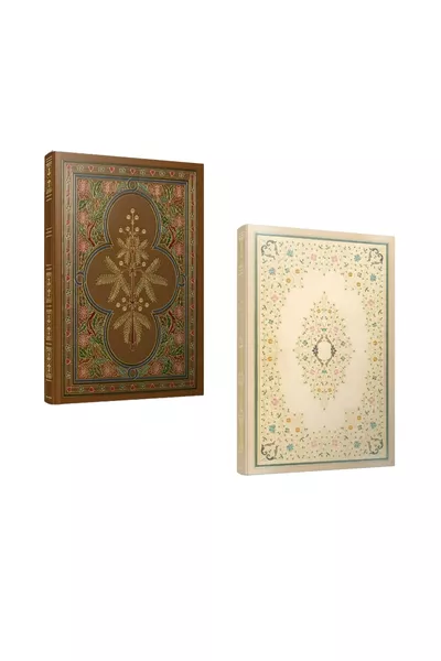 Античен платнен шифт твърд кориц 2 броя тетрадки   листа специален