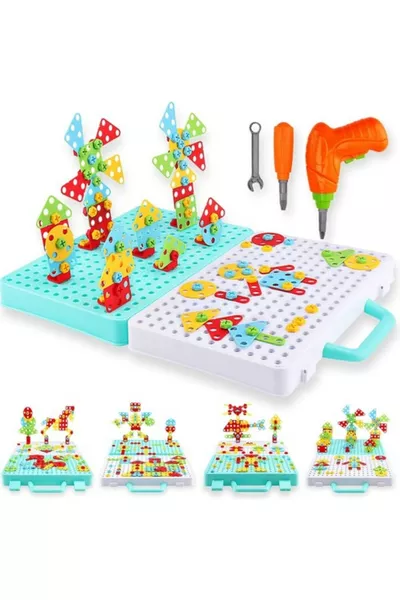 Birlik Spielzeug Pädagogische Bohrmaschine Kreatives Puzzle  Teile 3D STEM