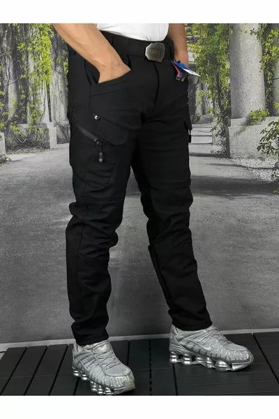 Pantaloni tattici invernali unisex Soft Shell, resistenti all'acqua e al vento, con interno in pile