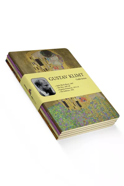 Gustav Klimt 4-Piece Notebook Set 1 - Gold Series - Plain -  Pages - cm