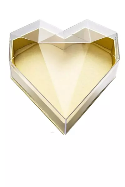 Празна подаръчна кутия с бели сърца, подаръчна кутия, кутия за подарък с капак от мика