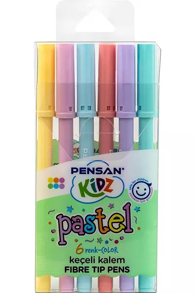 Kidz 6-delige Viltstiften Set - Pastelkleuren / 