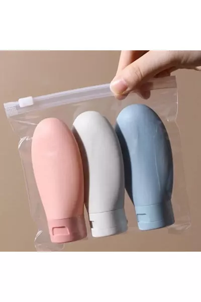 Многофункциональный набор для путешествий в скандинавском стиле из 3 многоразовых бутылочек/пустой пакет для крема