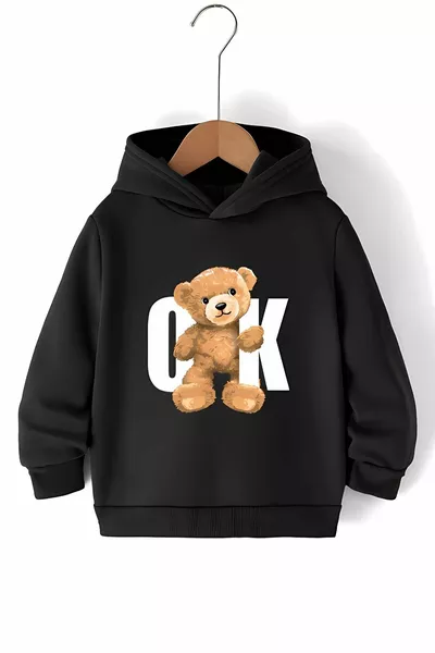 Сезонен комплект за деца унисекс с щампа, с качулка и джоб тип кенгуру