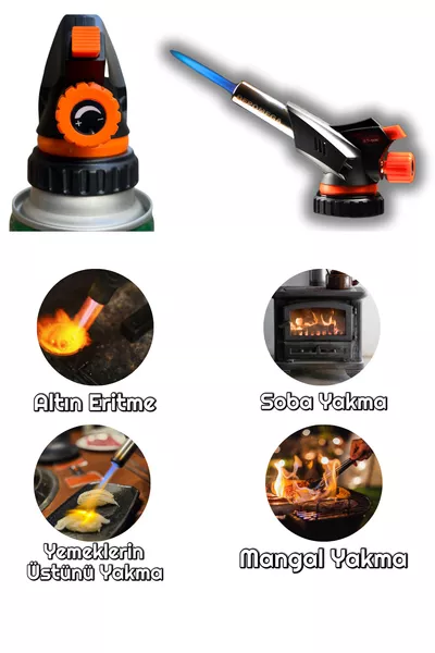 Оригинальная газовая горелка  градусов + 3 стальных картриджа