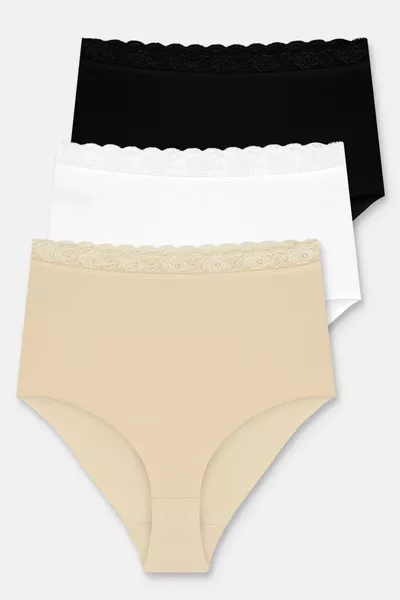 Lot de 3 culottes taille haute en coton