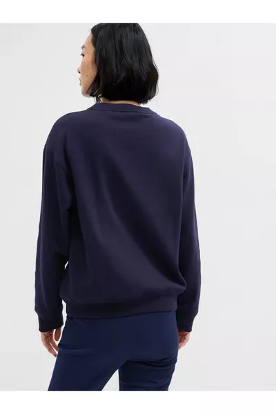 سويت شيرت صوفي نسائي برقبة دائرية بشعار Gap باللون الكحلي