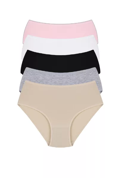 Culottes femme taille haute % coton, paquet de 5 SNM-5KLT