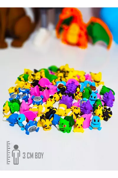 حزمة لعبة ميني شخصيات بوكيمون 3 سم (مع ضمان بيكاتشو)