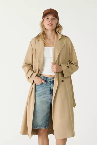 معطف ترنش طويل فضفاض