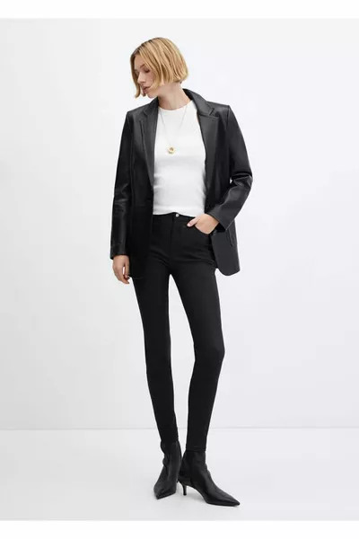 Jean skinny taille haute ciré