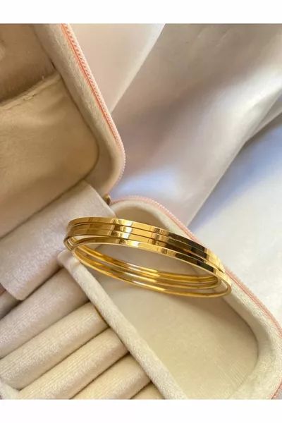 Steel Woman Plain Thin Ajda 4-Piece Bracelet