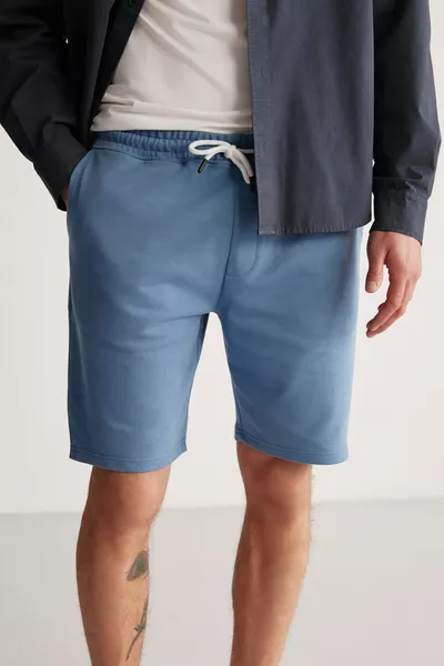 Uncertaın Herren Comfort Fit Dunkelblaue Shorts & Bermudas