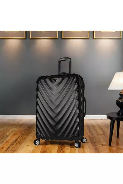 حقيبة سفر لوتس ABS كبيرة الحجم باللون الأسود