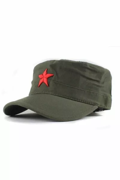 Starred Fidel Castro Che Guevara Hat Khaki Green Color