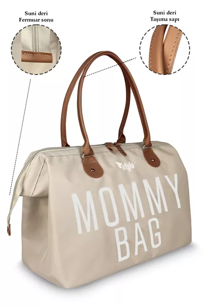 Mommy Bag USA Mother Baby Care and Women's Bag - Beige