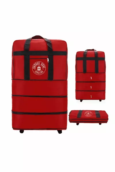 حقيبة سفر بعجلات وثلاثة مصدات - حقيبة كبيرة الحجم