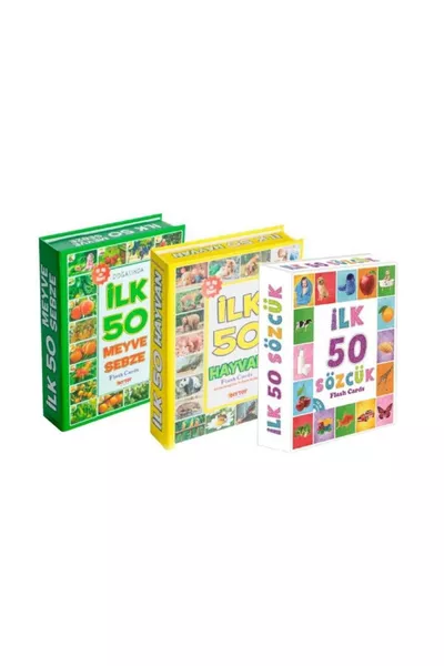 Eğitici Flash Kart İlk  Sözcük + İlk  Hayvan + İlk  Sebze Meyve