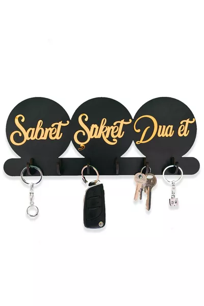 Be Patient, Give Thanks, Pray Decorative Key Holder Keychain Hook Mirrored Plexiglass Written Religious Keychain