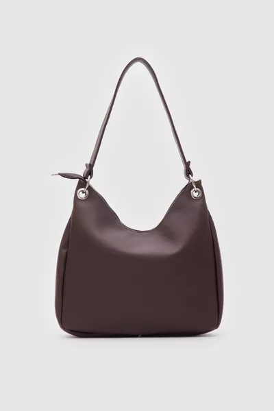 حقيبة فاليري البيضاوية للكتف باللون البني الداكن