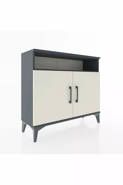 خزانة أرجيس ذات رفين وبابين - أنثراسيت وحجر رملي