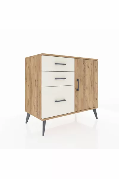 Hyperion Şifonyer Tek Raflı 3 Çekmeceli Tek Kapaklı  Çam-Çam/Aytaşı