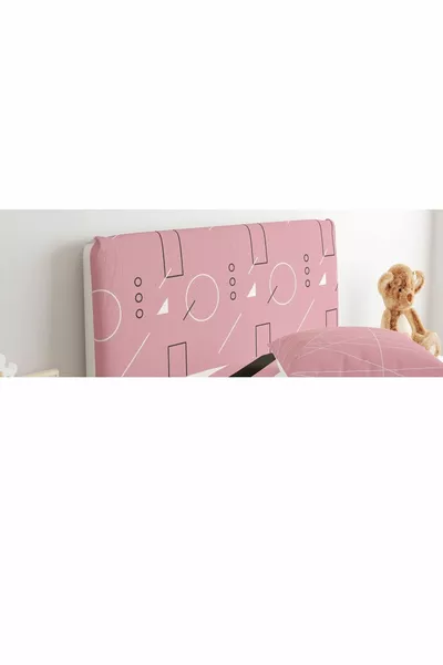 Bettkopfteilaube Jugendzimmer Staubrosa Boden Geometrische Muster