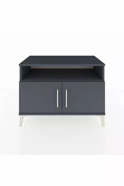 خزانة هابريون ذات رفين وغلافين أنثراسيت-أنثراسيت