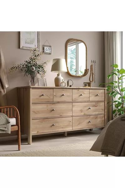 خزانة ذات 8 أدراج، رمادي-بني، سم