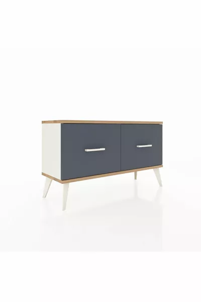 دولاب أرغس مع درجين حجر القمر-صنوبر/أنثراسيت