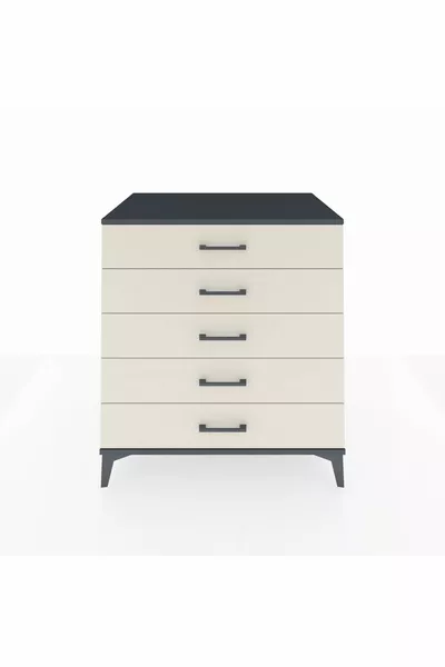Kronos Dresser 5 Drawers Anthracite-Ash Stone