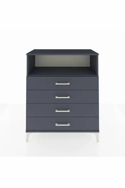 خزانة هايبرين بأرفف واحدة وأربعة أدراج، أنثراسيت-أنثراسيت