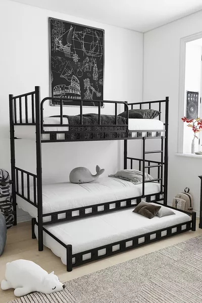 Zambak Yavrulu Genç Çocuk Odası Metal Ranza Ve Karyola 