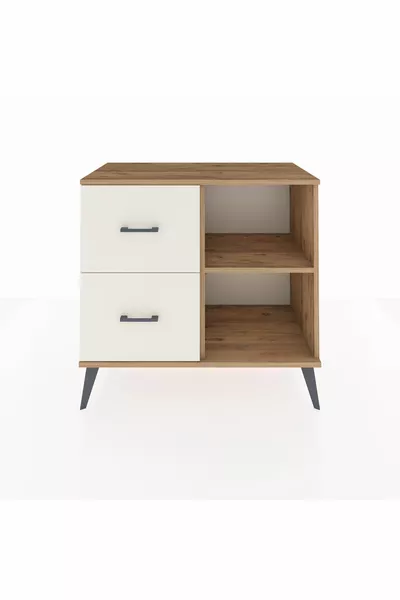 خزانة هايبرون بدرجين ورف واحد، خشب الصنوبر/رخام أيطاشي