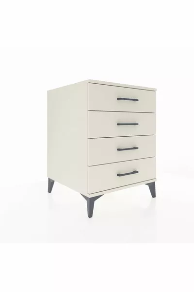 Кронос нощно шкафче с 4 чекмеджета Лунен камък-Лунен камък