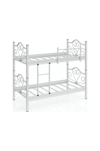 Метално легло на два етажа бяло