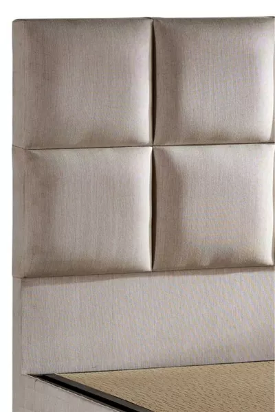 Star Headboard Double Bed Modern Luxury Headboard with Cream Linen Fabric / Base Headboard