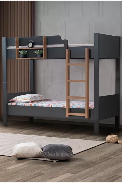 Ranza, Asya Ayrılabilir Ranza, 2li Antrasit - Ceviz -  Cm