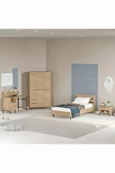 Leena Youth Bedroom Set 4-Piece Basket -S