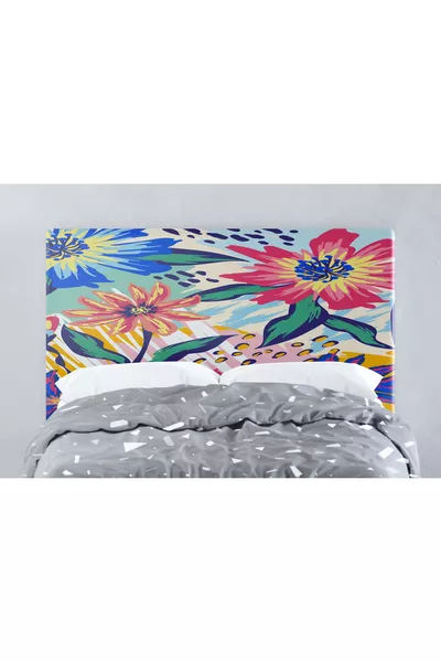 Pastel Renk Çiçekler  Baza Başlık Kılıfı