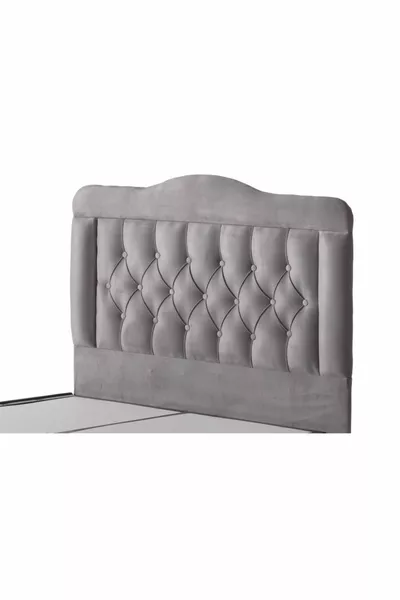 Одноместная кровать Vogue с роскошным серым тканевым изголовьем, см